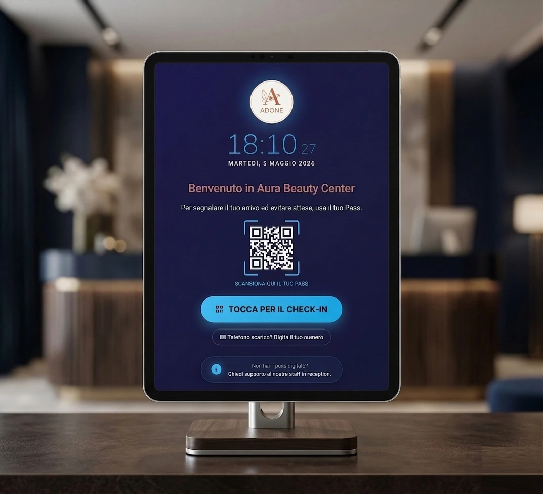 ADONE Fast Check-In Kiosk su iPad
